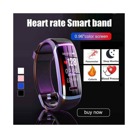 (Silver Red) Smart Watch Health Activity Fitness Tracker Real Time Heart Monitor FitBit iOS