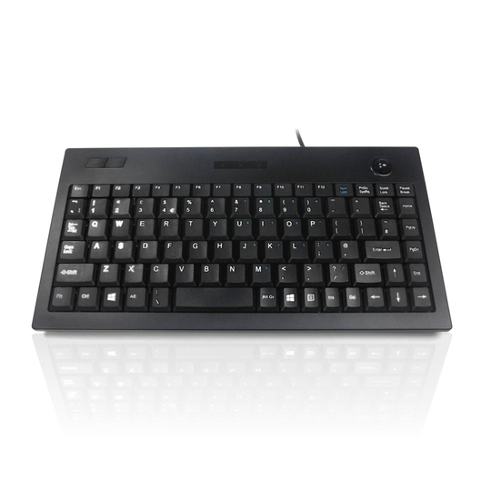 Accuratus 5005 - Professional Wired Mini Size Keyboard with Optical Trackball and Left / Right Mouse Buttons
