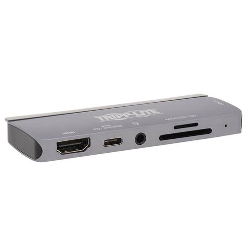 Tripp Lite U442-DOCK15-S USB-C Dock with Removable Clip - For Laptops and Tablets 4K HDMI USB-A Hub 60W PD Charging