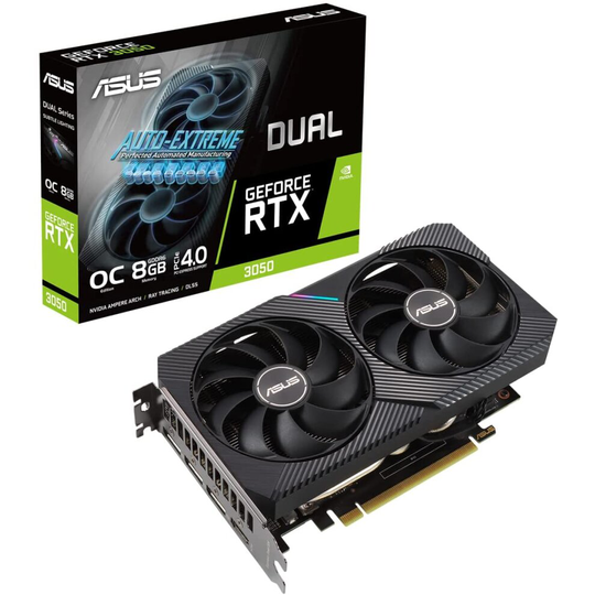 ASUS GeForce Dual RTX 3050 8GB OC Edition Gaming Graphics Card (NVIDIA Ampere, GDDR6 Memory, PCIe 4.0, 1x HDMI 2.1, 3x...