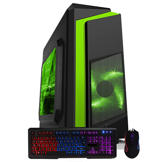 Nox Gaming PC Bundle F3 Green| i5 2400 Quad Core - Nvidia GT1030 - 16GB RAM - 2TB HDD - Set
