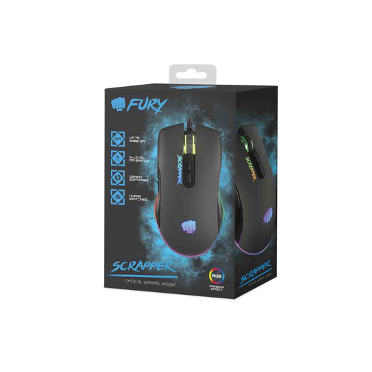 Fury Gaming - Fury Scrapperr 6400Dpi Optical With Software And Rgb Backlight