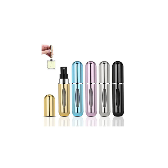 ACWOO Perfume Atomiser Bottles, 5 PCS Refillable Fine Mist Spray Bottles, 5ml Mini Travel Perfume Atomizer, Underfill Empty Travel Bottle Portabl