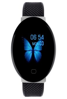 2020 D19 Waterproof Smart Bracelet Full Screen Heart Rate Monitor Pedometer for Women and Men - Black