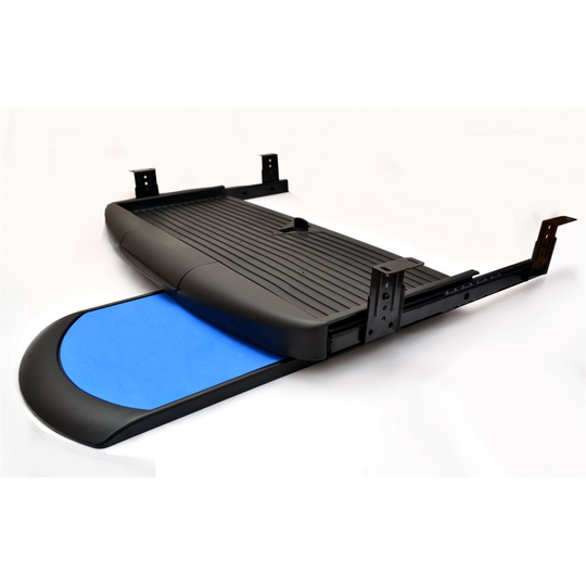Black under desk computer keyboard mouse tray, shelf sliding drawer complete kit