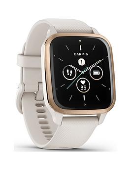 Garmin Venu Sq 2, Music Edition Smartwatch - Ivory/Peach Gold, Ww