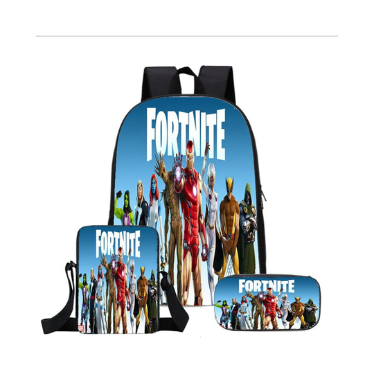 (08) Fortnite Game School Bag Backpack Lunch Bag Pencil Case 3PCS
