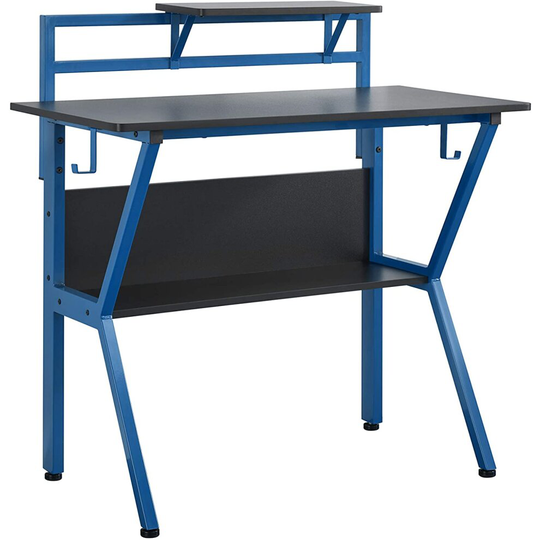 Virtuoso Gaming Power On Gaming Desk, Wood, Blue, Large