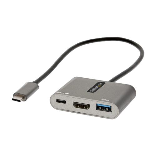 StarTech.com USB C Multiport Adapter USB-C to HDMI 4K Video 100W PD Pass-Through USB 3.0 Hub 5Gbps (1xType-C/1xA) USB-C Mini Dock USB-C Travel Dock Portable Laptop Docking Station