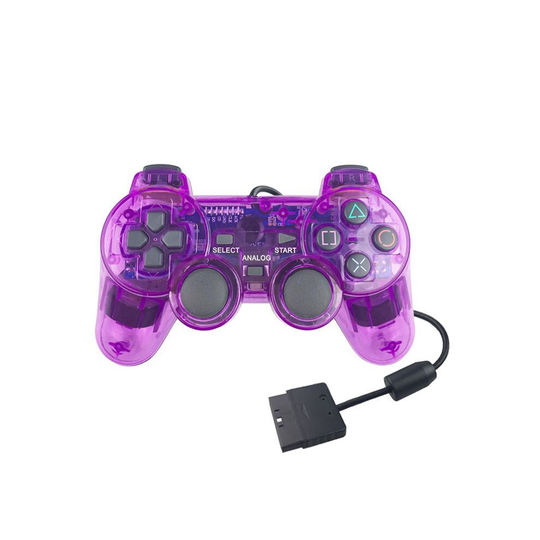 PS2 Wired Controller Transparent Purple