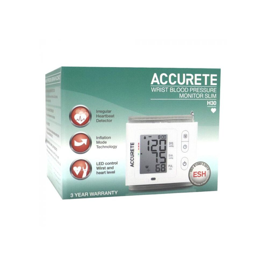 Accurete Wrist Blood Pressure Monitor Slim H30
