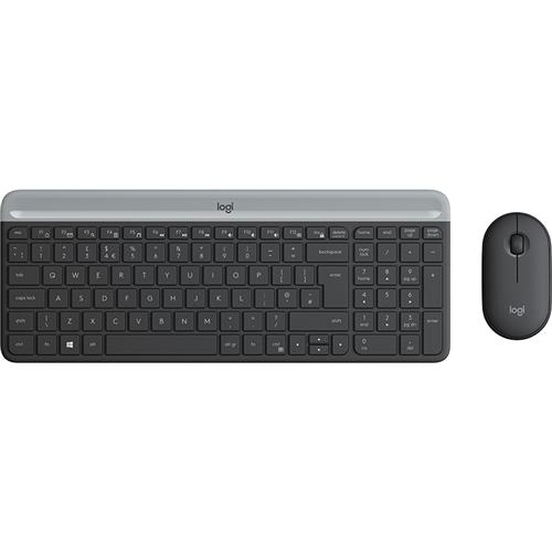 Logitech MK470 keyboard Mouse included USB QWERTY Spanish Graphite