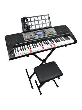 Axus Lighted Keys Touch Sensitive Electronic Keyboard Pack With Headphones, Stand, Stool & 6 Months Free Online Lessons