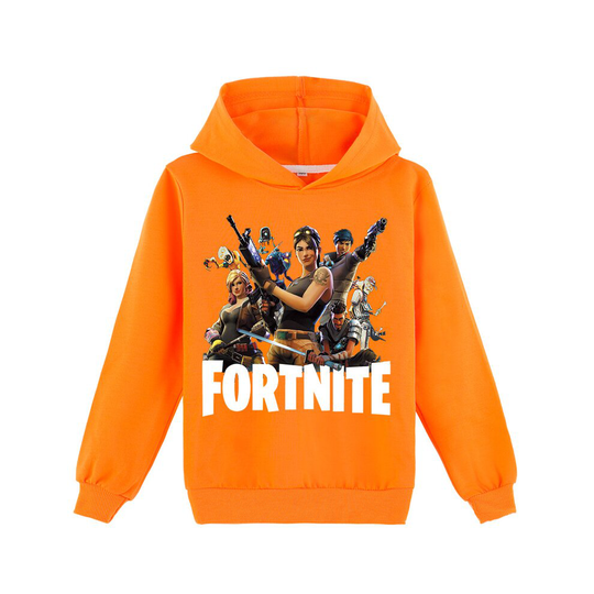 (Orange, 100) Fortnite Boys Girls Kids Hoodie Tops Sweatshirts XMAS Gifts