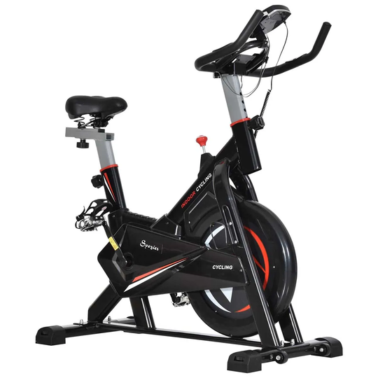 HOMCOM Indoor Cycling Bike Upright Stationary Exercise Bike Cardio Workout