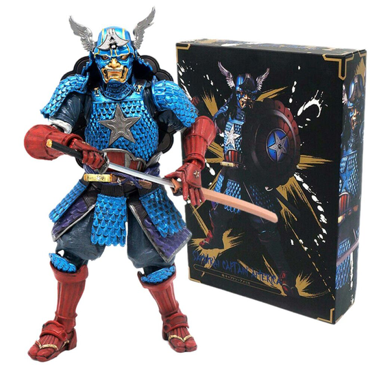 7''Marvel Captain America Action Figures Samurai Toy Manga Realization
