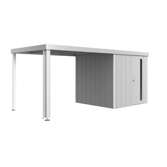 Biohort Neo 2A Garden Shed Side Canopy In Metallic Silver