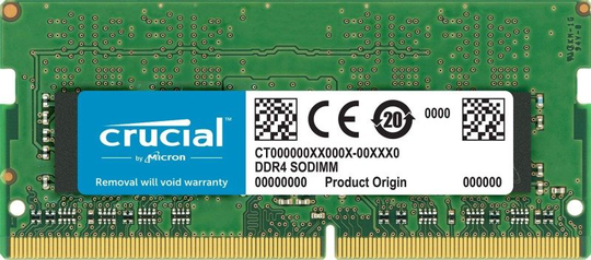Crucial CT16G4S266M 16 GB (DDR4, 2666 MT/s, PC4-21300, CL19, Dual Rank x8, SODIMM, 260-Pin) Memory for Mac, Green