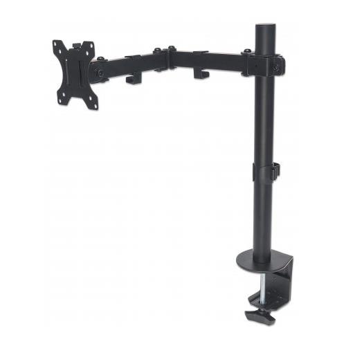Manhattan TV & Monitor Mount Desk Full Motion 1 screen Screen Sizes: 10-27" Black Clamp Assembly VESA 75x75 to 100x100mm Max 8kg Lifetime Warranty