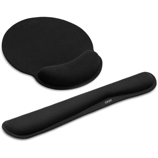 URMI Keyboard Wrist Rest Pad, Mouse and Keyboard Wrist Support Pad Set, Anti-Skid Ergonomic Gel Wrist Cushion Support with Memory Foam for Computer La