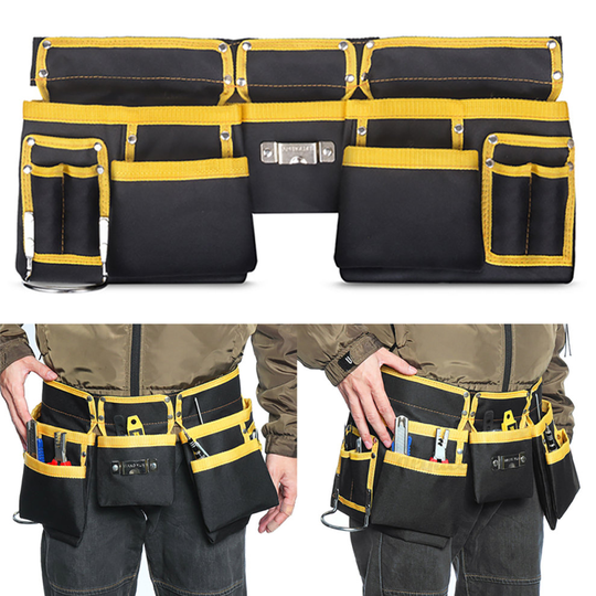 11 Pockets Double Tool Belt Work Storage Pouch Organizer Carpenter Adjustable