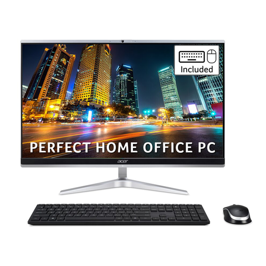 Acer Aspire C24-1650 All-in-One PC - Intel Core i5-1135G7, 8GB, 512GB SSD, 23.8 inch Full HD Display, Wireless Keyboard and Mouse, Windows 10, Silver