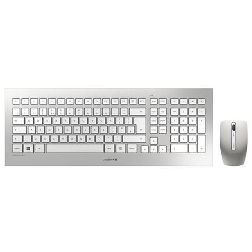 CHERRY DW 8000 Wireless Keyboard & Mouse Set Silver/White USB (AZERTY - FR)