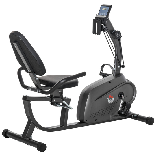 HOMCOM Exercise Training Stationary Cycling Bike, LCD Monitor, Holder