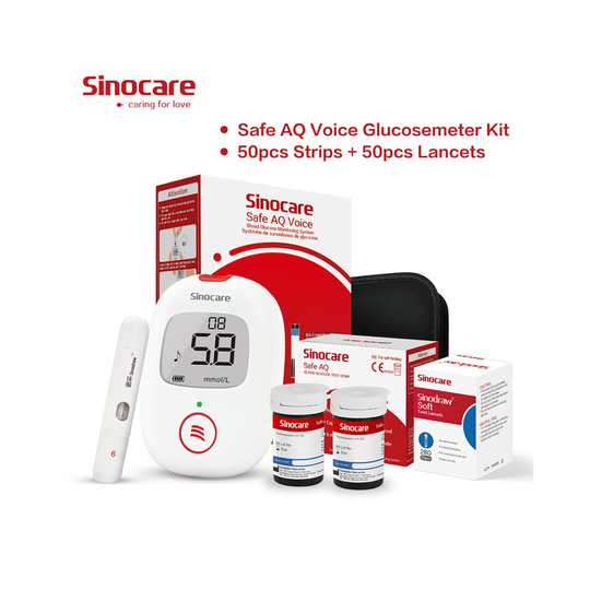 Safe AQ Voice Diabetes Blood Glucose Monitor + 50 Test Strips