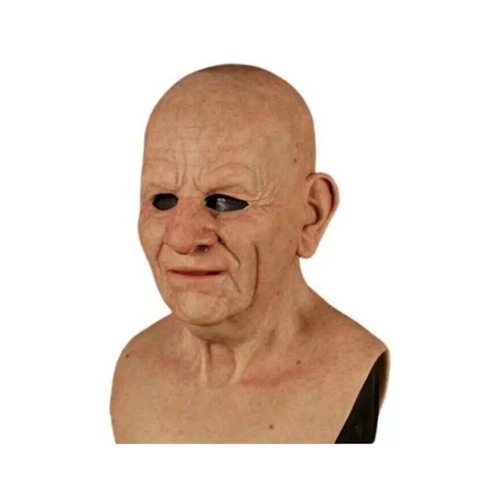 (1) Halloween Old Man Full Head Mask Headgear Realistic Masquerade Props