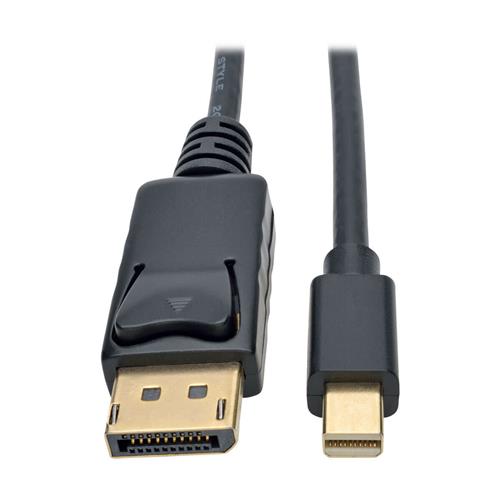 Tripp Lite P583-006-BK Mini DisplayPort to DisplayPort Adapter Cable 4K 60 Hz (M/M) DP Latching Connector Black 6 ft. (1.8 m)