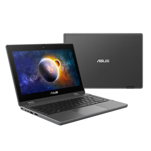 ASUS BR1100FKA-BP0044RA-3Y notebook N4500 Hybrid (2-in-1) 29.5 cm (11.6") Touchscreen HD Intel Celeron N 4 GB DDR4-SDRAM 64 GB eMMC Wi-Fi 6 (802.11ax) Windows 10 Pro Education Black Grey