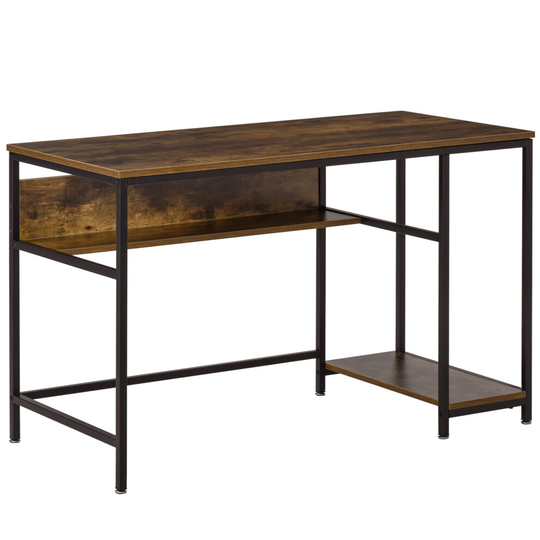 HOMCOM Home Office Computer Writing Desk Study Workstation Brown