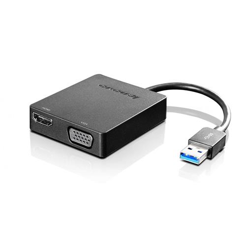 Lenovo Universal USB 3.0 to VGA/HDMI USB Type-A Black