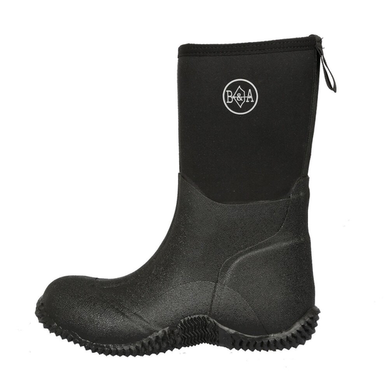 (Black, Uk 5) Bow And Arrow Neo Muck Boots Neoprene Waterproof Mid-Calf Short Stable Field Welly Winter Walking Unisex Boot
