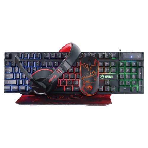 Marvo CM409-UK keyboard Mouse included USB QWERTY UK English Black