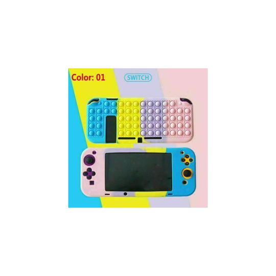 (01 For Switch) Silicone Case for Nintendo Switch/lite With Pop it Fidget Toy