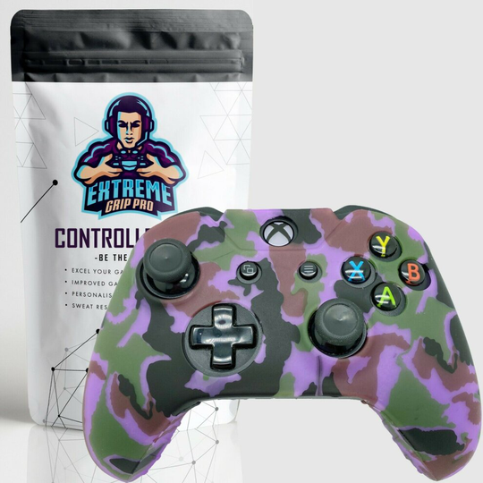 (Ultra Purple) ExtremeGripPro© ULTRA CAMO Silicon Case Cover Skin for Xbox One, S, X Controller