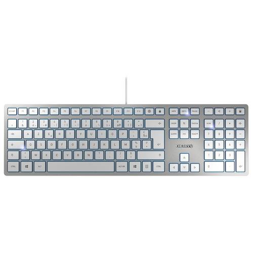 CHERRY KC 6000 Slim keyboard USB AZERTY French Silver White