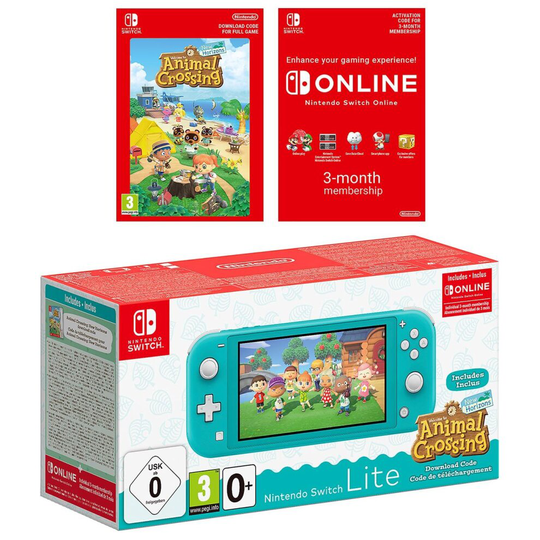 Nintendo Switch Lite Turquoise & Animal Crossing DLC Bundle