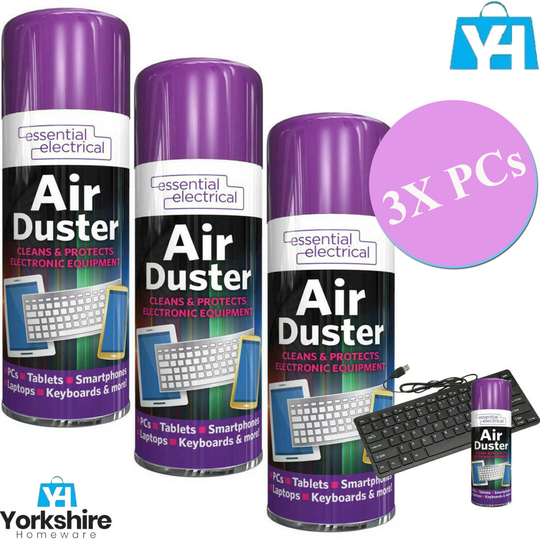 (3 x Pcs) Compressed Air Can Duster Spray Protects Cleaner Laptops Keyboards 400ml