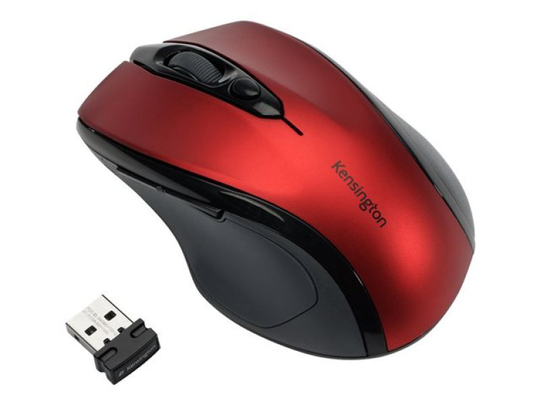 Kensington Pro Fit Mid Size Wireless Ruby Red Mouse