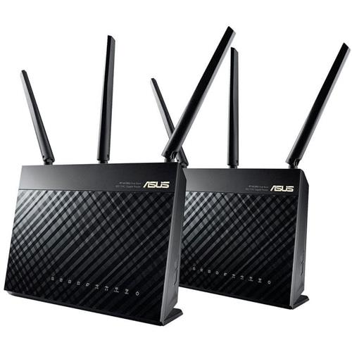 ASUS RT-AC68U wireless router Gigabit Ethernet Dual-band (2.4 GHz / 5 GHz) 4G Black