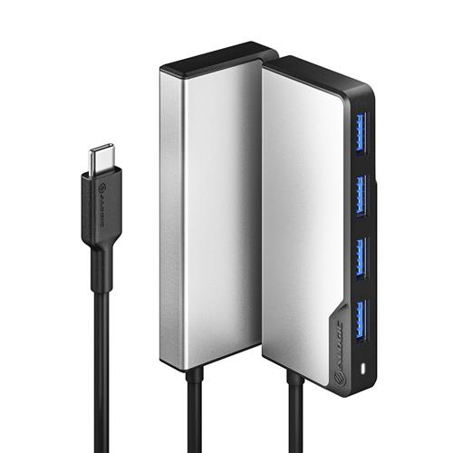 ALOGIC UCFUUA-SGR interface hub USB 3.2 Gen 1 (3.1 Gen 1) Type-C 5000 Mbit/s Black Silver