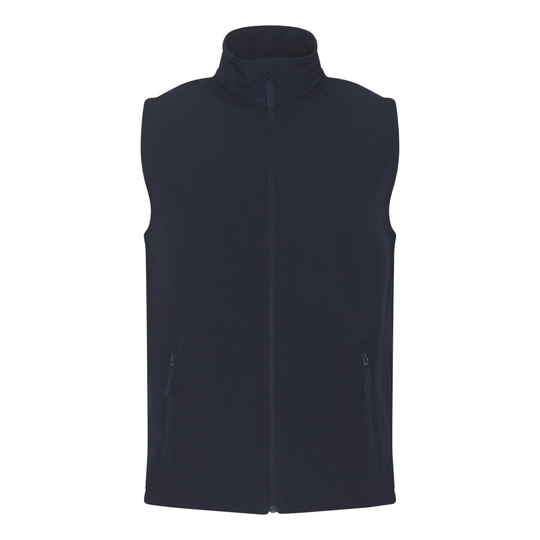 (Navy, 5XL) Pro RTX Mens Pro 2 Layer Showerproof Windproof Softshell Workwear Uniform Gilet