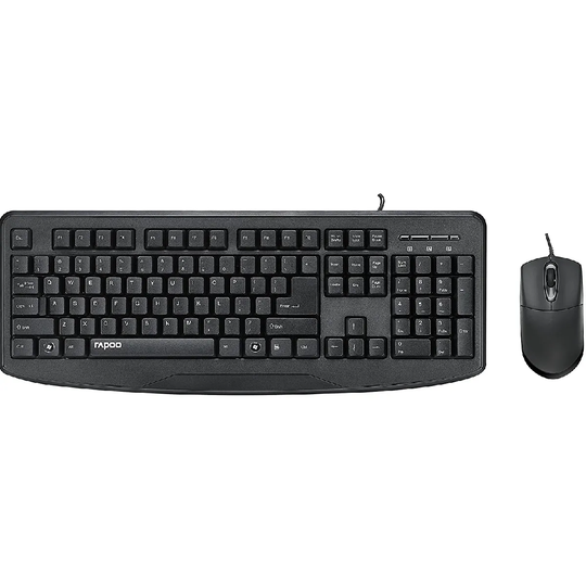 Rapoo NX1720 Wired Optical Mouse & Keyboard Combo - Black
