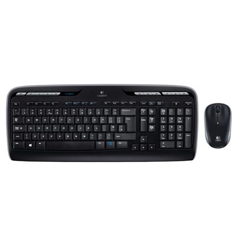 Logitech Wireless Combo MK330 keyboard Mouse included USB QWERTY US International Black