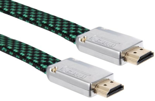 Xenta Flat Braided HDMI 2M 4K Cable with Metal End Connectors
