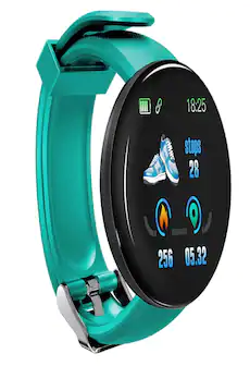 Bluetooth Waterproof Smart Watch D18 with Blood Pressure and Heart Rate Monitor Green