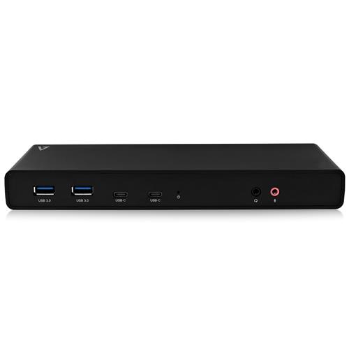 V7 Universal USB-C w/ Power Delivery Dual Monitor 4K HDMI Displayport Displaylink Docking Station up to 65W